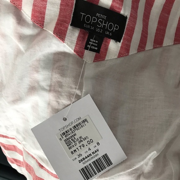 Topshop striped strapless top - Picture 4 of 5